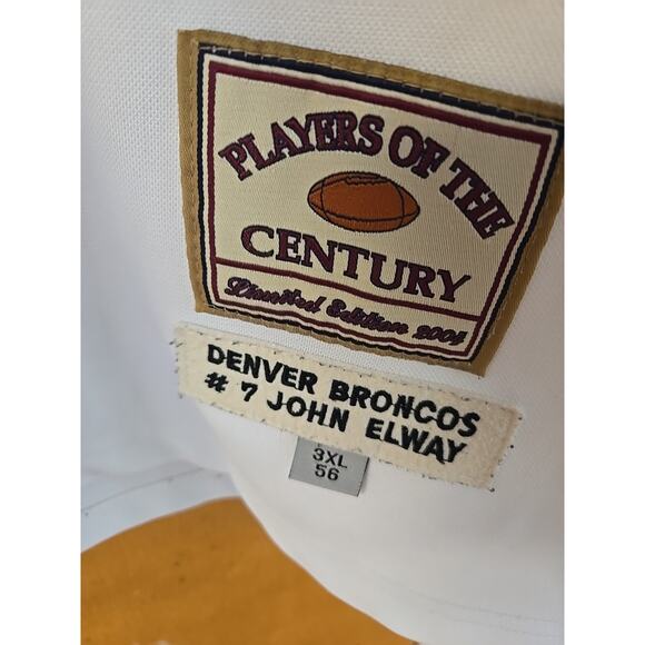 John Elway #7 Denver Broncos 3XL 56 Jersey NFL Players of the Century Stitched - Picture 2 of 6